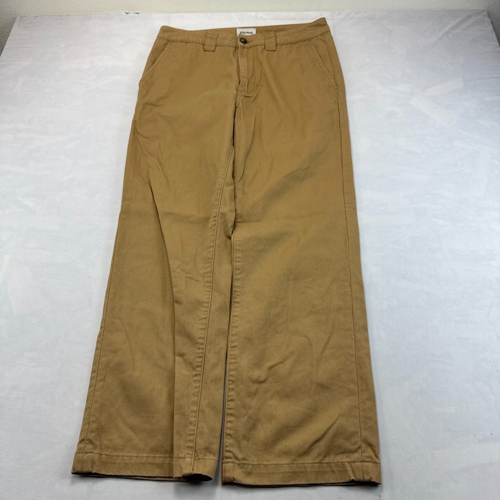 Rhythm Chino Pants Mens 32 Brown Casual Flat Front Slash Pocket Wide Leg Outdoor